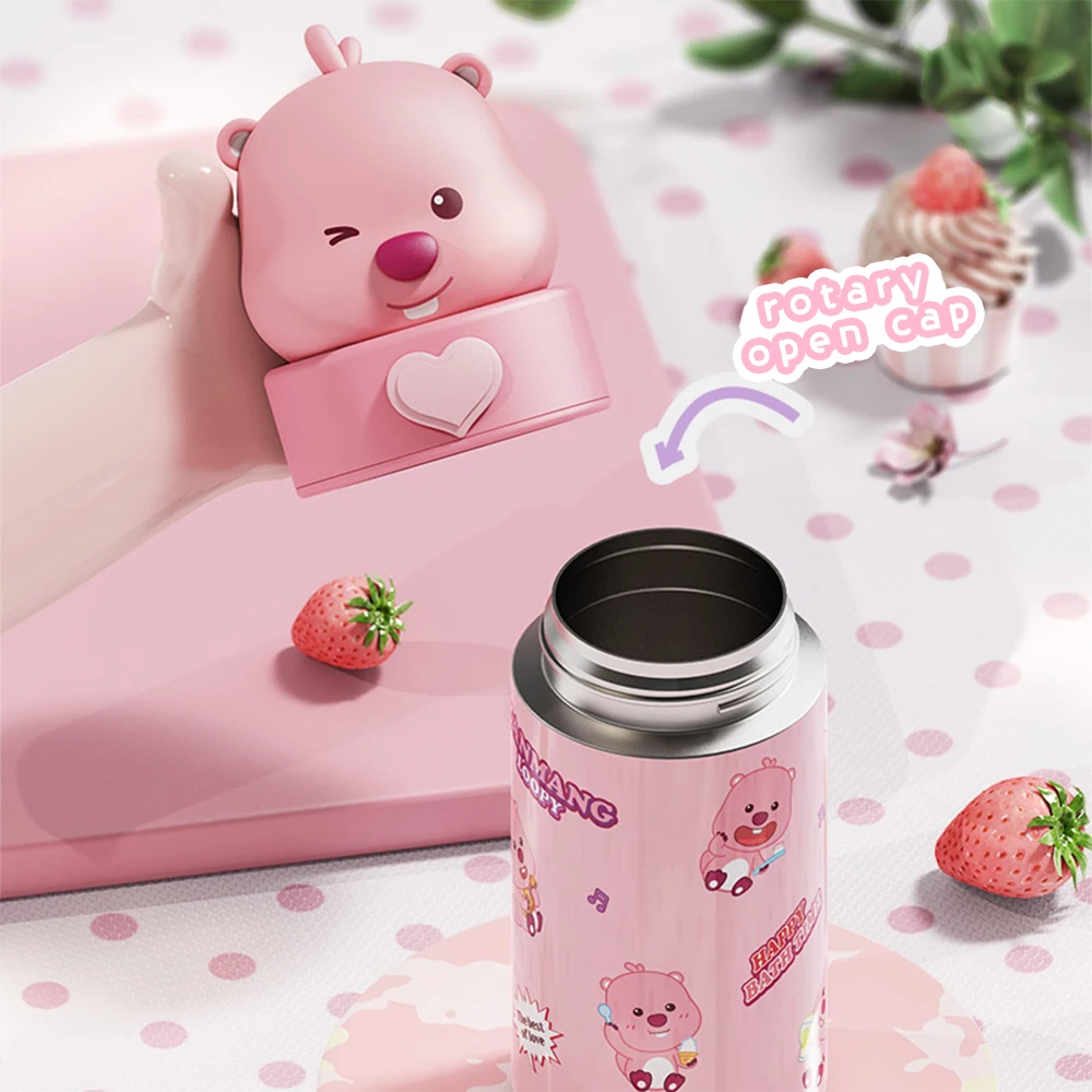 350 Мл Термос Kawaii Loopy Из Нержавеющей Стали С Героями Мультфильмов Boba Детская