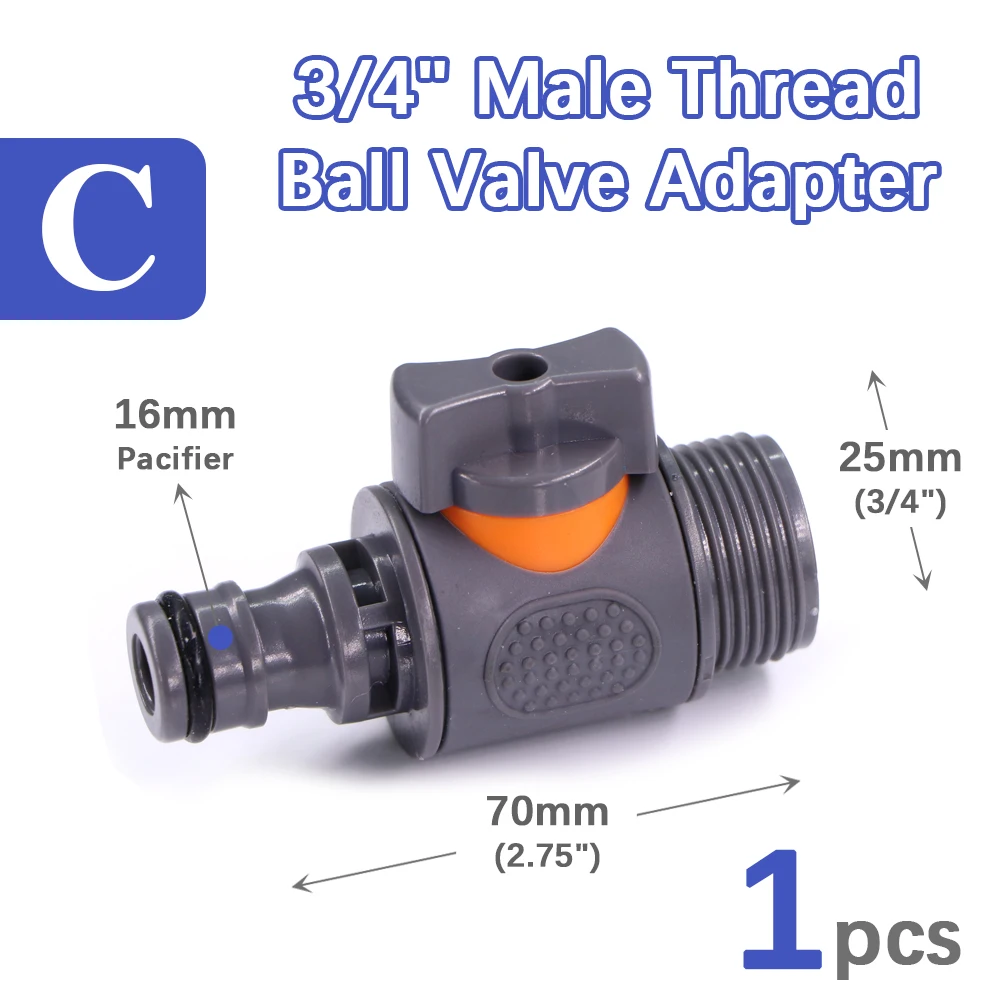 Переходник для садового шланга 16 мм, 3/4