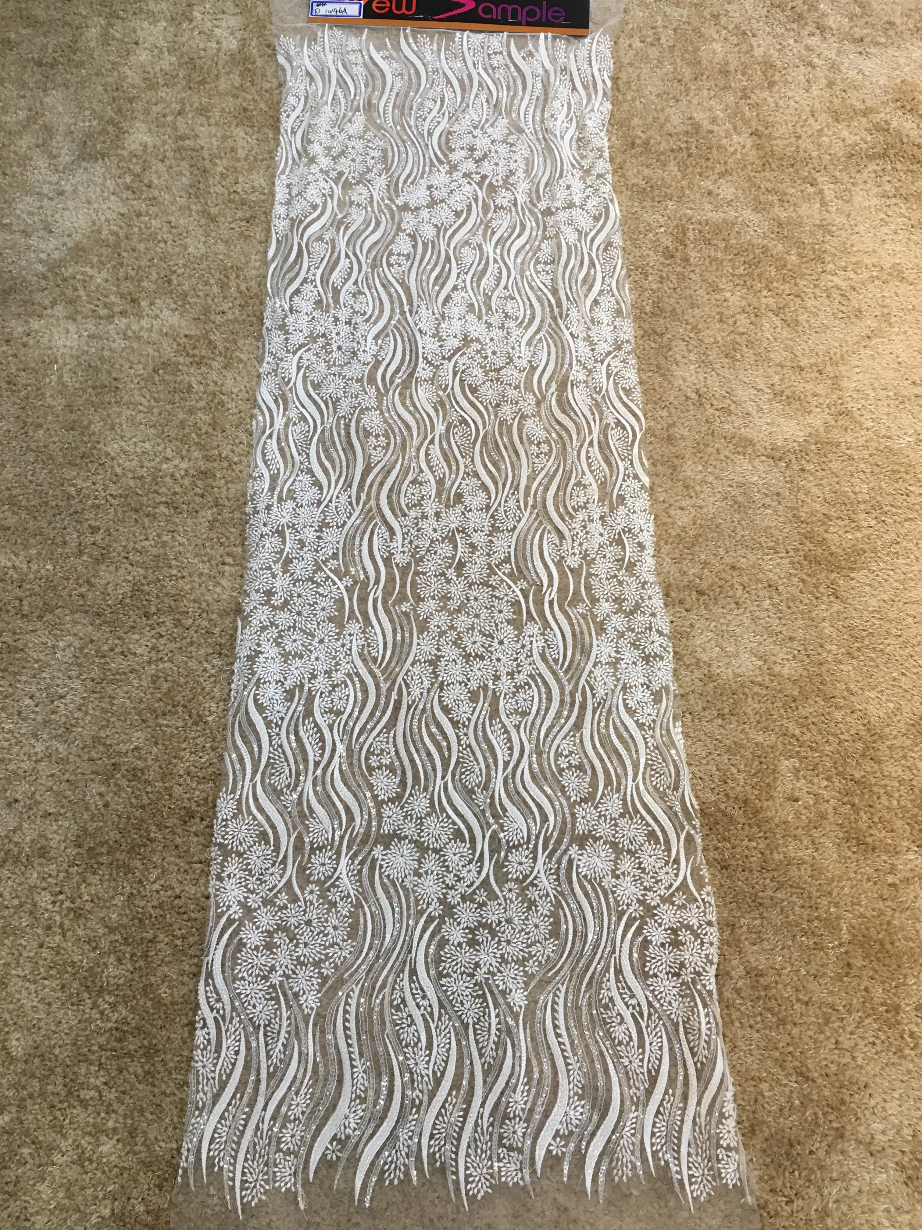 10146A качественная Черная кружевная ткань с бисером для невесты |