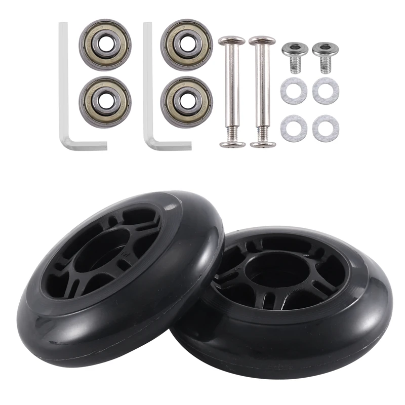 

80Mm X 24Mm Luggage Wheels Carbon Steel Bearings Wheels For Suitcase Skate 1 Pair