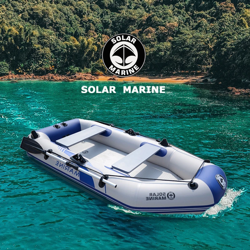 

Solar Marine 3 Person PVC Inflatable Fishing Hovercraft Kayak Rubber Boat Thick Wear-resistant Canoe with Accessories