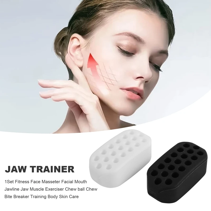 

1Set Fitness Face Masseter Facial Mouth Jawline Jaw Muscle Exerciser Chew Ball Chew Bite Breaker Training Body Skin Care