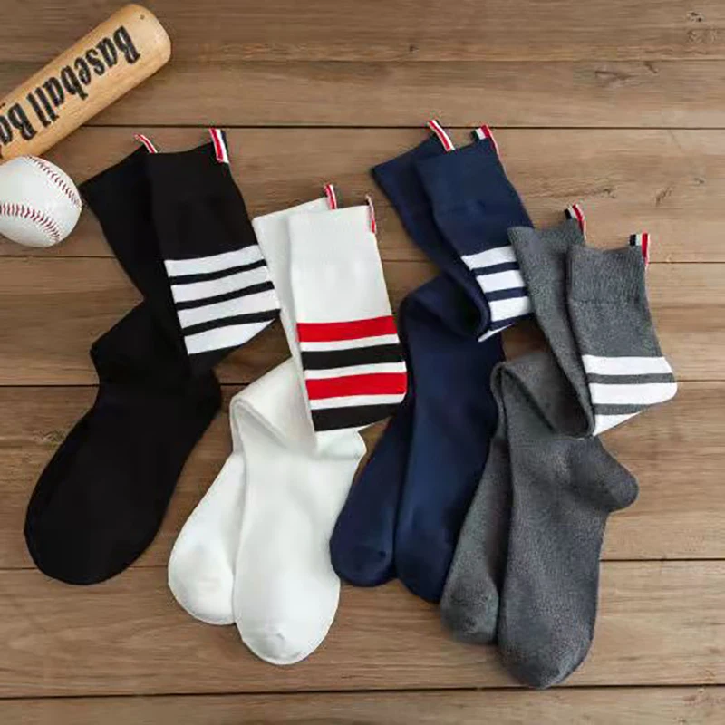 2022 Summer New Striped Women's Tube Socks JK Trend Knee-high Calf Socks Fashion Japanese Korean College Style Short Skirt Socks