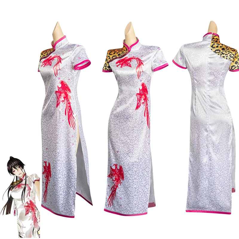 

Платье чонсам, костюм для косплея Jigoku, Raku, Sagiri, Sjirts, для взрослых и девушек, для Хэллоуина, карнавальный женский костюм, изящный комплект с юбкой