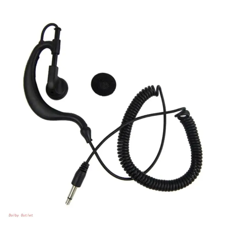 

Headphone 3.5mm G-Shape Listen Only Soft Rubber Earpiece Headset For Radios