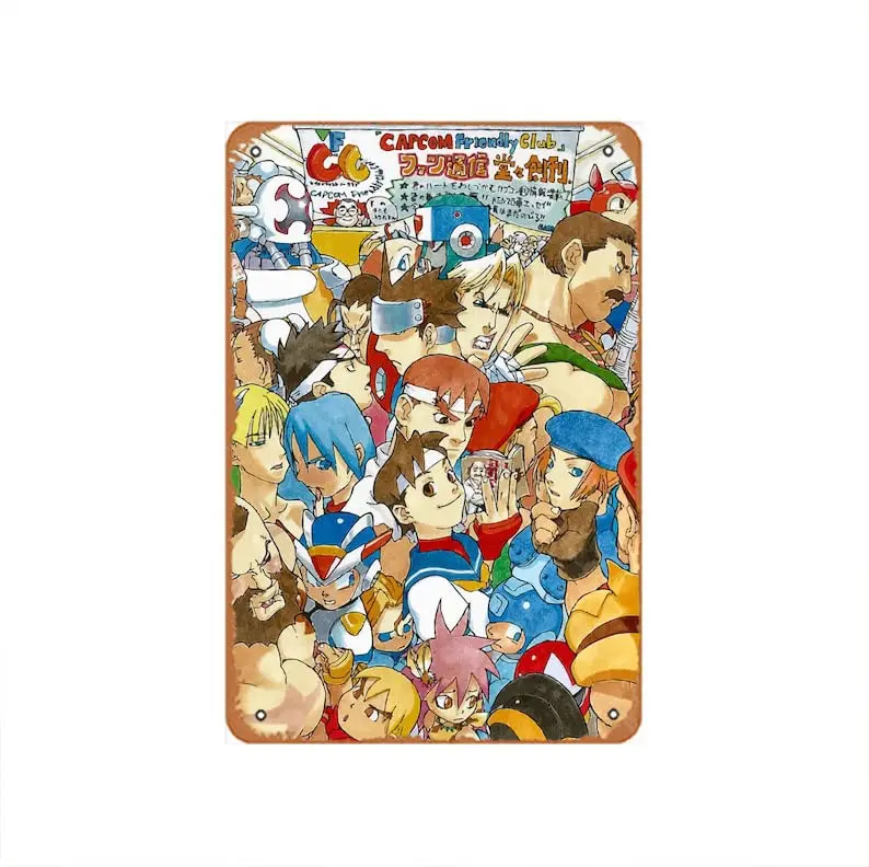 Винтажные жестяные знаки Capcom приветливый клубный стиль высококачественный