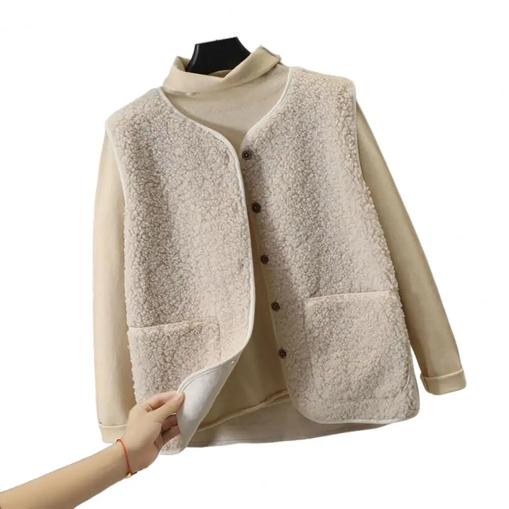 

Флисовый жилет, Модный зимний теплый плотный пушистый жилет, пальто, непромокаемый женский жилет из искусственного меха