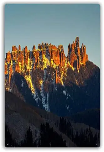

Metal Sign Sunset Over Courthouse Mountain Range Near Ridgway,Colorado