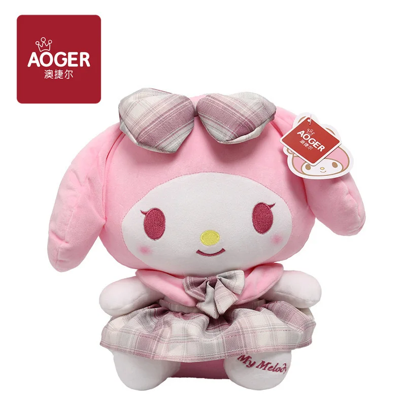 Фото Оригинальная плюшевая игрушка Aoger Sanrio Kuromi Melody, милая мультяшная кукла Кавай, мягкая плюшевая подушка, подарок на день рождения для детей №5