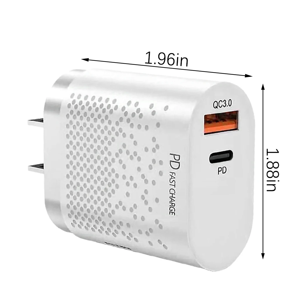 Зарядное устройство с двумя USB-портами, 20 Вт, QC3 0