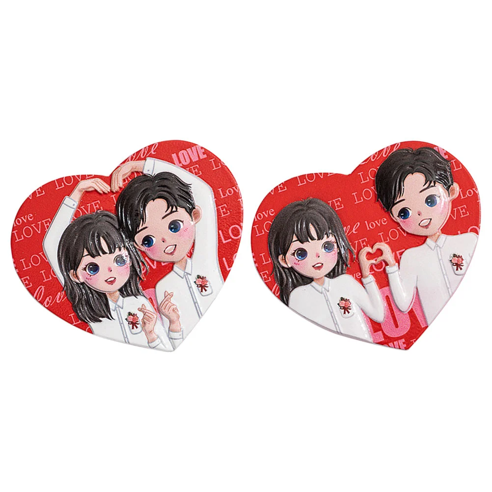 

Magnet Fridge Refrigerator Magnetssticker Resin Whiteboard Valentine Couple Day S Heart Decorative Decor Board Cartoon Map