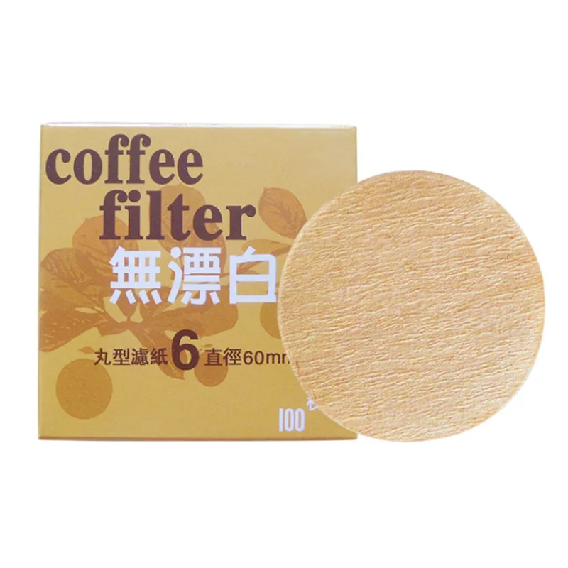

100 шт., одноразовые фильтры круглой формы для кофе