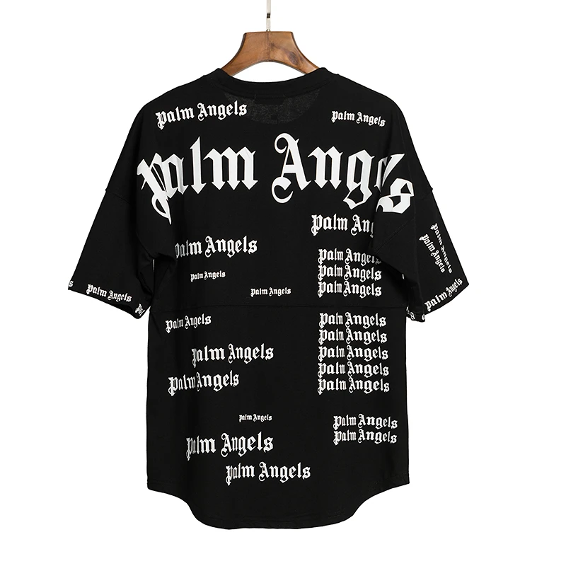Palm Angels Футболка Мужская/Женская свободная с коротким рукавом и буквенным принтом