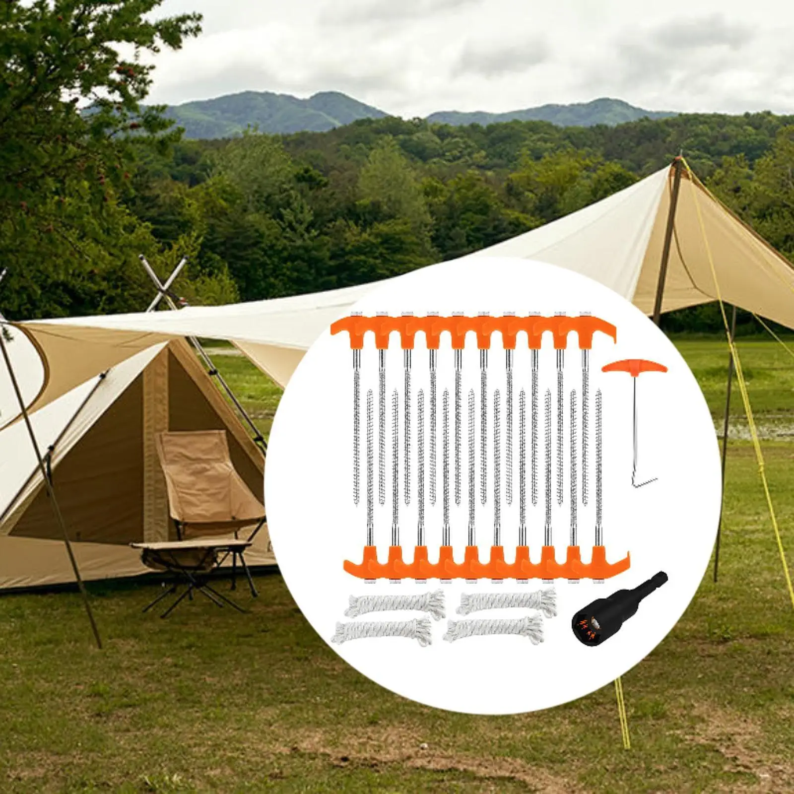20 винтовых кольев для палатки гвозди колышки лагеря прочные прогулок кемпинга