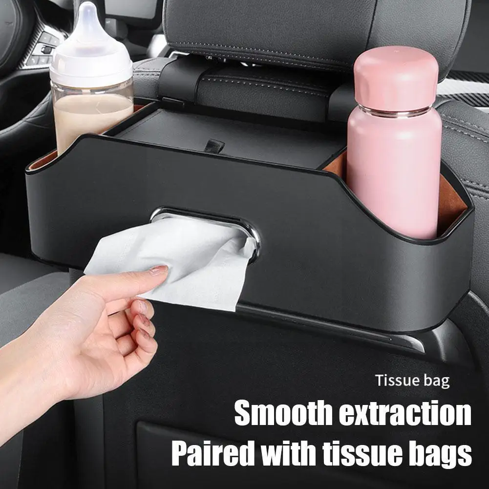 

Car Seat Back Storage Box Organizer Under Seat Headrest Accessories Hanging Tissue Car Cup Supplies Holder Box Organizer P1U7