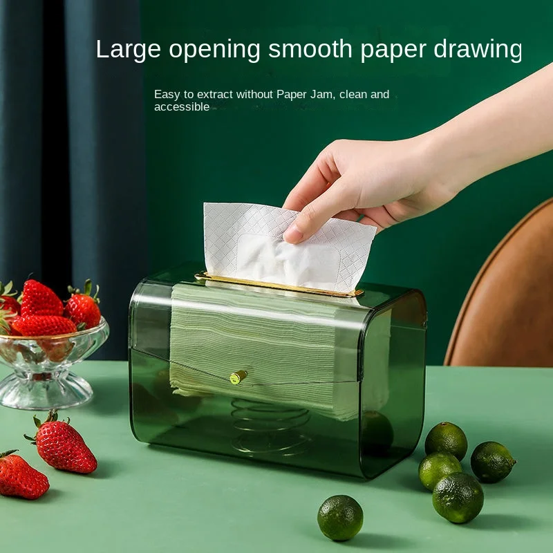 

Spring Tissue Box Light Luxury Spring Paper Box Family Living Room Creative Storage and Household Napkin Paper Box