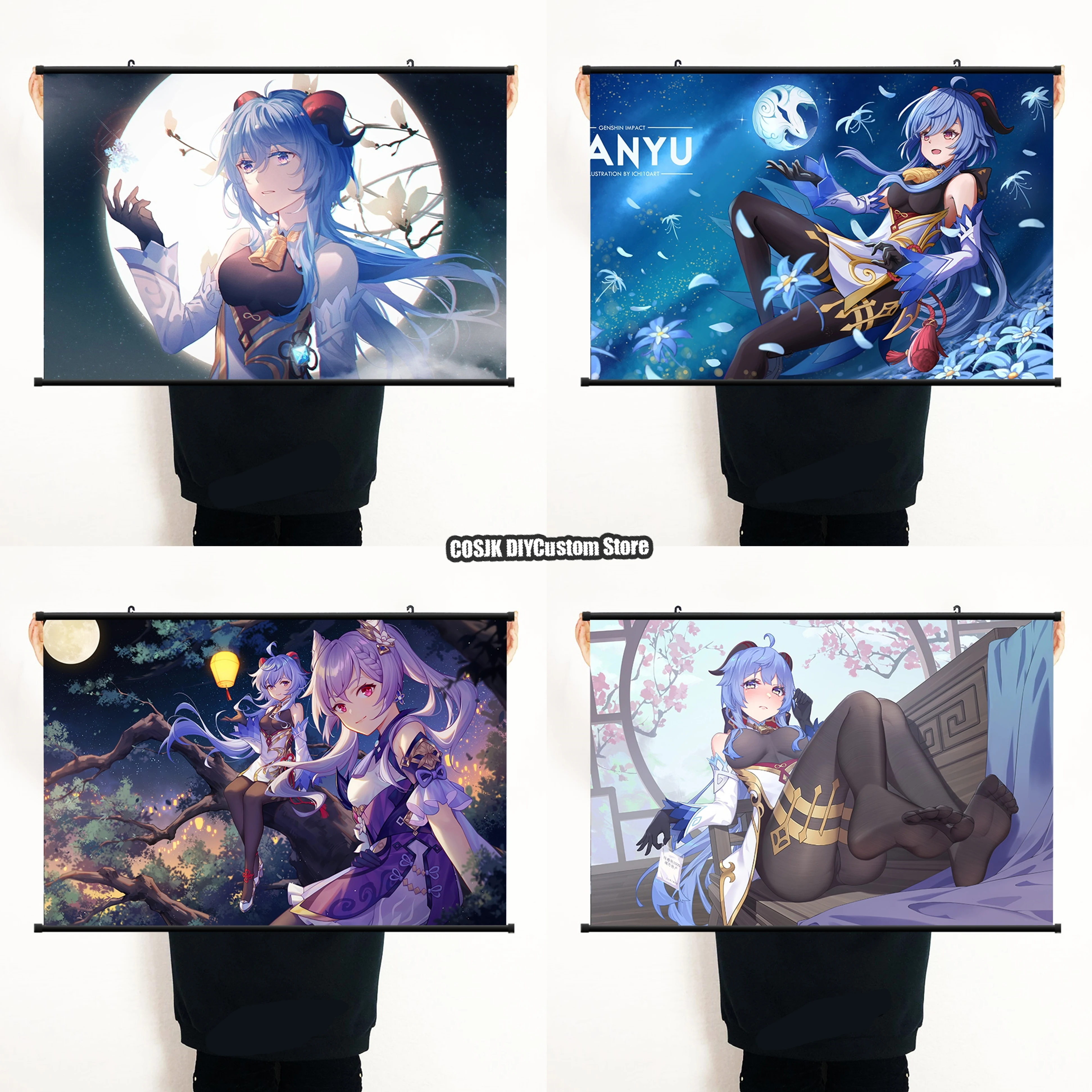 

Постер геншин ударт ганью из аниме, холст с принтом, Настенный Рулон прокрутки, домашний декор, картина HD, коллекционные художественные пода...