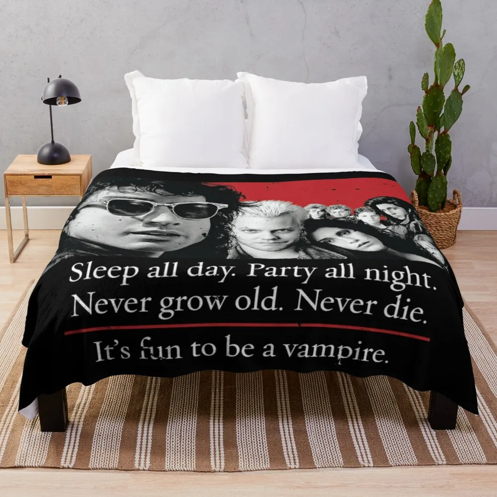 

The Lost Boys Sleep All Day Throw Blanket Retro Blankets
