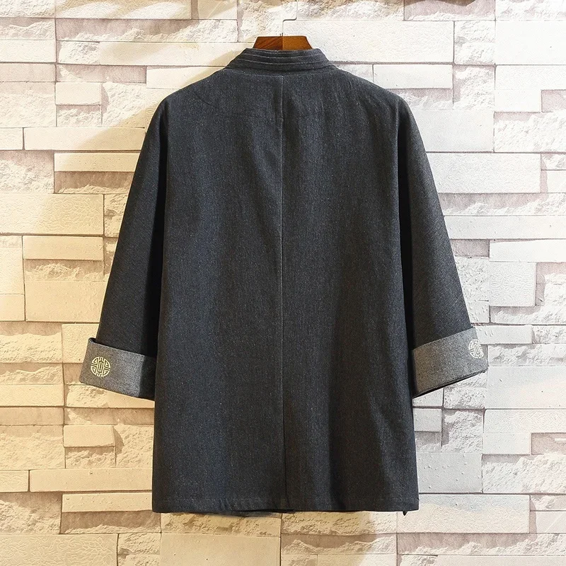 Мужской Ретро китайский топ традиционная китайская одежда для мужчин костюм Тан