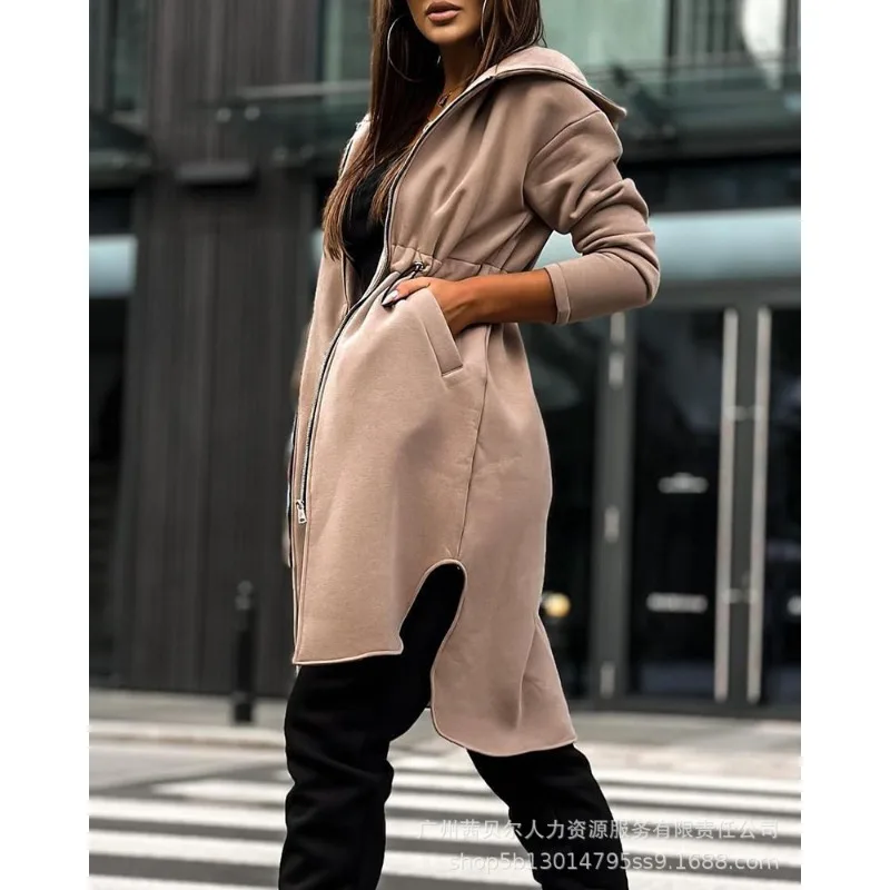 Y2K коричневый свитшот с капюшоном пальто женская Повседневная Кепка на шнуровке