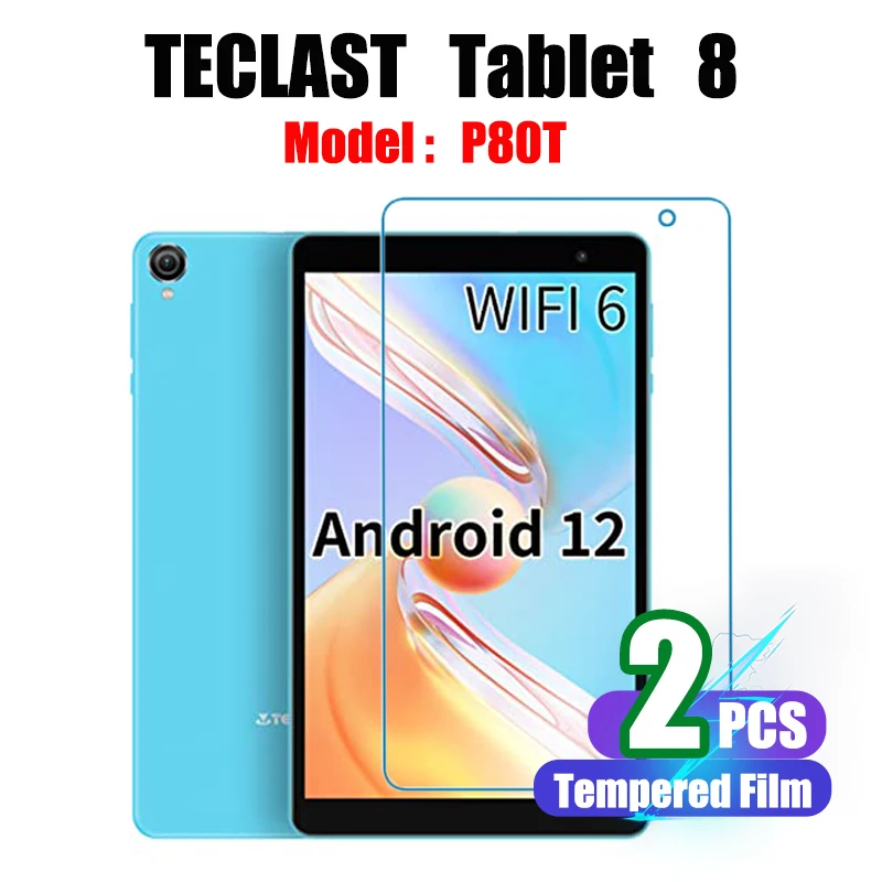 

2PCS Screen Protector for Teclast Tablet 8 P80T 9H Hardness Bubble Free Tempered Glass Film for Teclast Tablet 8 8 Inch