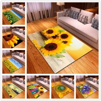 home decor living room rug 3d carpets sunflower for childrens room kids play bedroom area rug flannel memory foam mat carpet