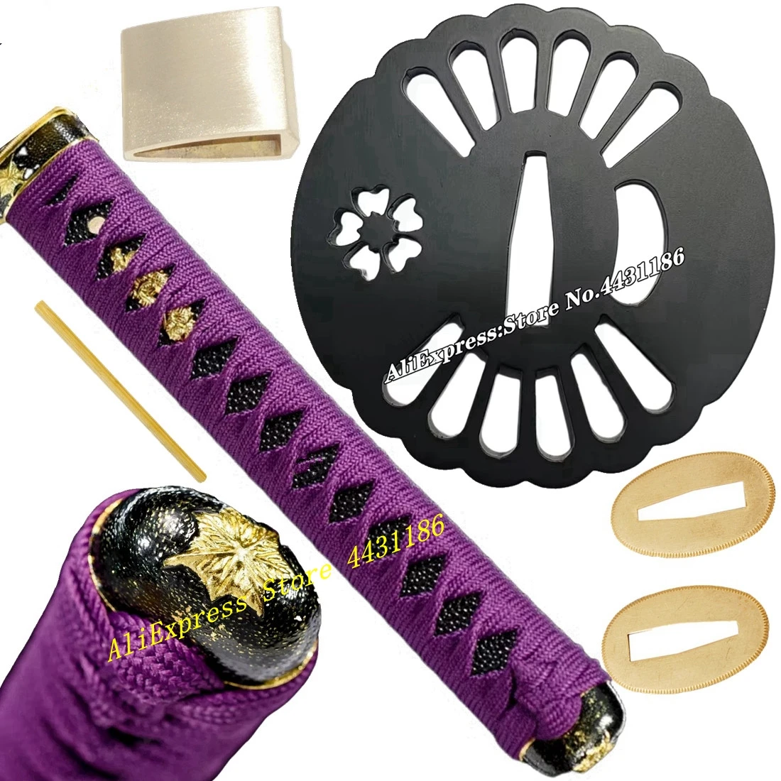 

Фитинги для рукояти катаны HGF-SS 26 см фиолетовые