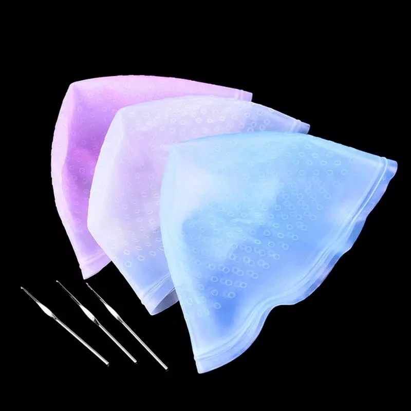 

Set Reusable Hair Colouring Highlighting Dye Cap With Hooks Frosting Tipping Color Styling Professional Tools Wholesale