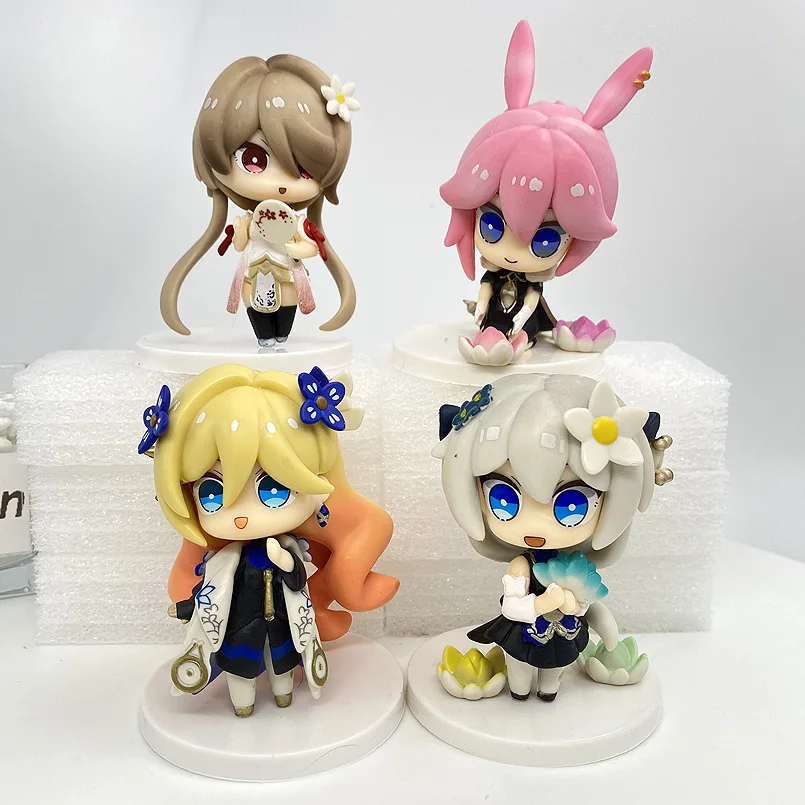 

4 шт./компл. Ver.Q Honkai Impact 3-я Аниме Фигурка Броня зайчик ие Сакура киана каскана Райден Мэй ПВХ экшн-фигурка модели игрушки