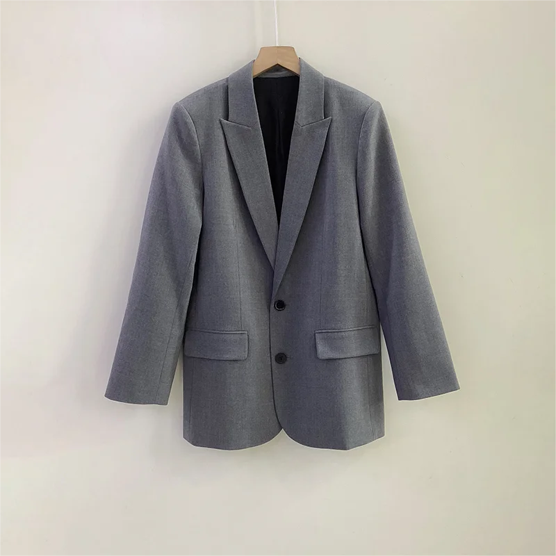 Zadig Элегантный пиджак женский шикарный серый со стразами и буквами лацкан с