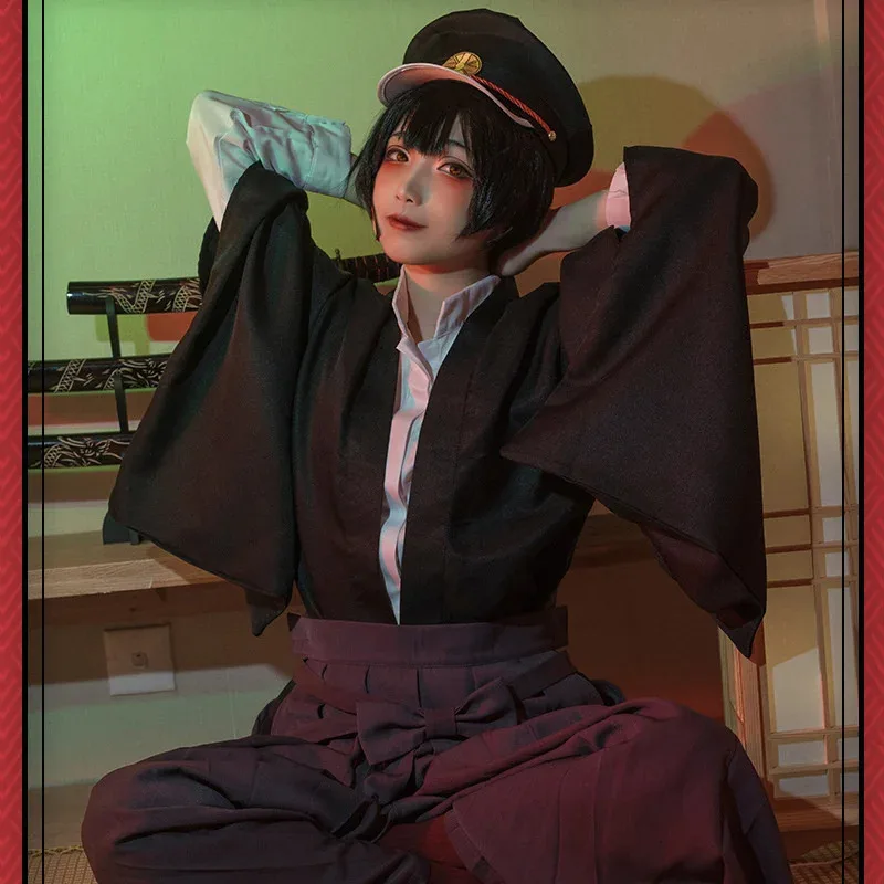 Фото Унитаз Hanako kun Yugi Tsukasa Косплей Полный комплект кимоно Униформа Мужчины Женщины Jibaku Shounen Хэллоуин Вечеринка Костюм Ту №5