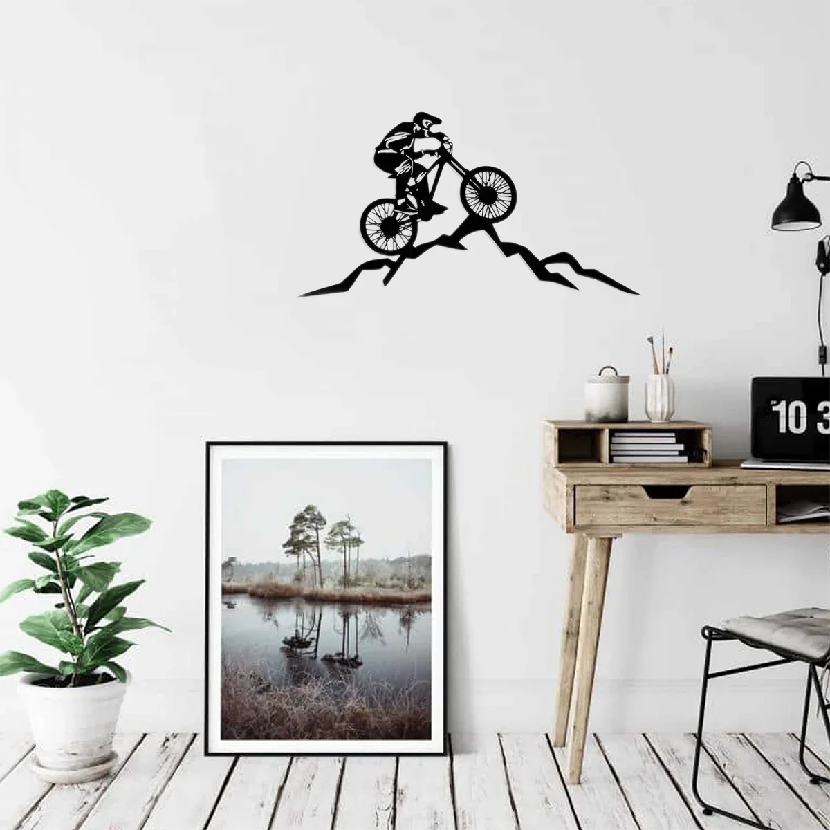 CIFBUY Декор горный Байкер металлическая стена искусство выцветание устойчивый к