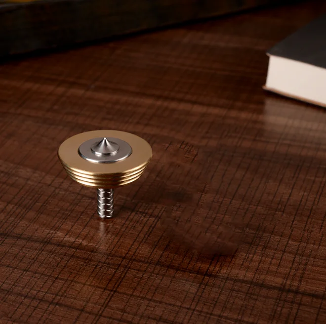 

New Stainless steel+Brass Hand Twisting Spinning Top Gyro Gyroscope Toys EDC Decompression Toy