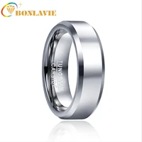 bonlavie 4mm 6mm 8mm tungsten carbide ring polished steel color ring women mens engagement jewelry