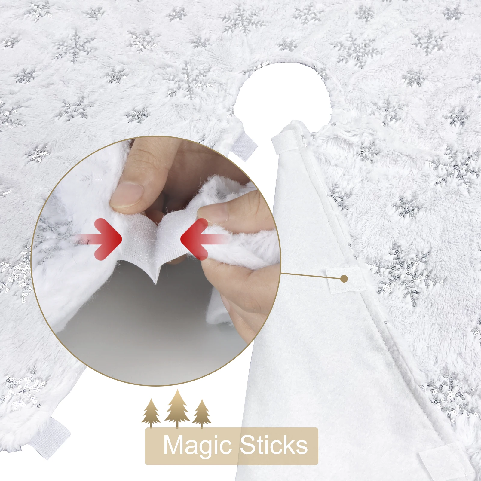 Белая Юбка Для Рождественской Елки Роскошное Искусственное Мех С Серебряными