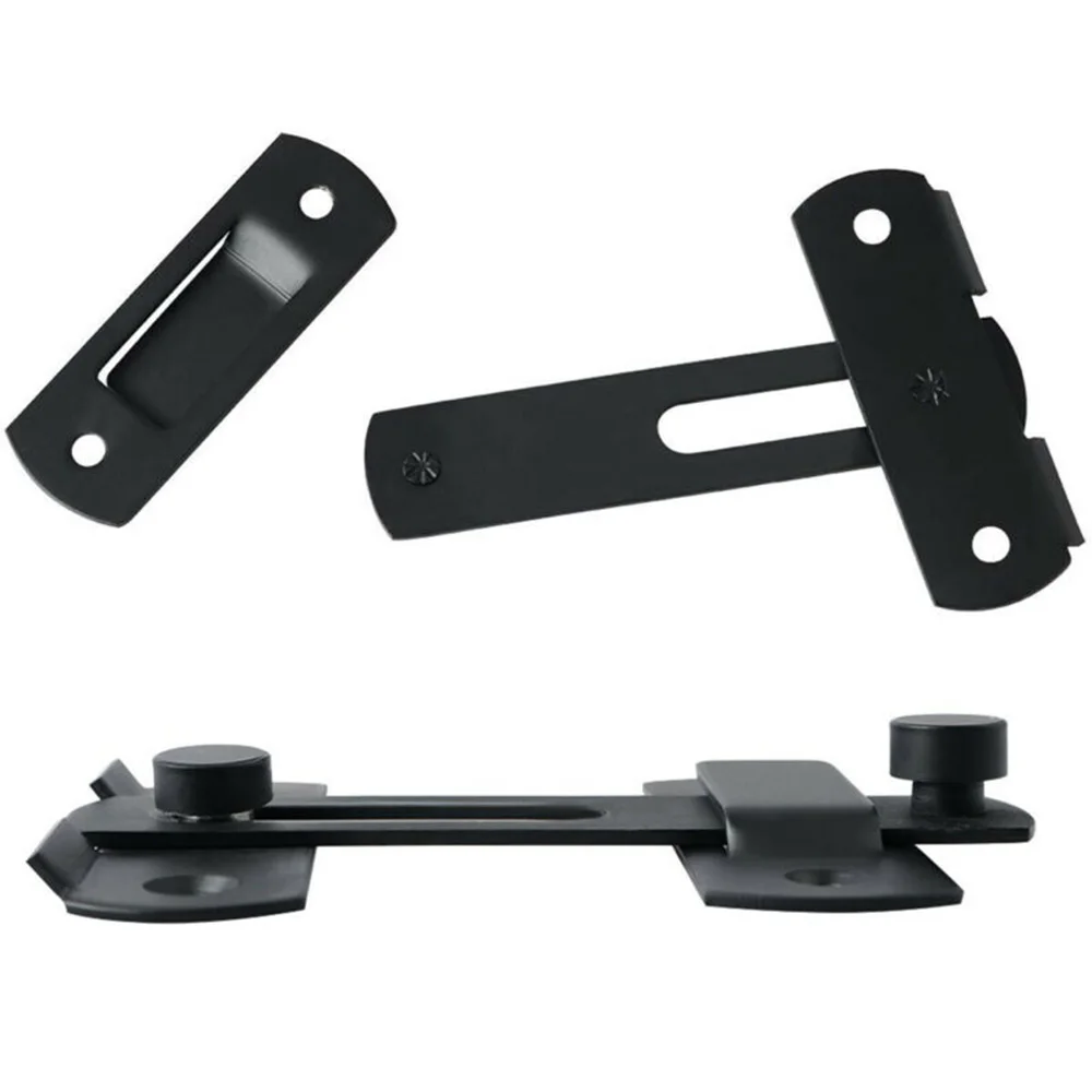 

Matte Black Stainless Steel Door Latch Removable Window Sliding Barn Flip Latch Corrosion Resistant Safety Insert