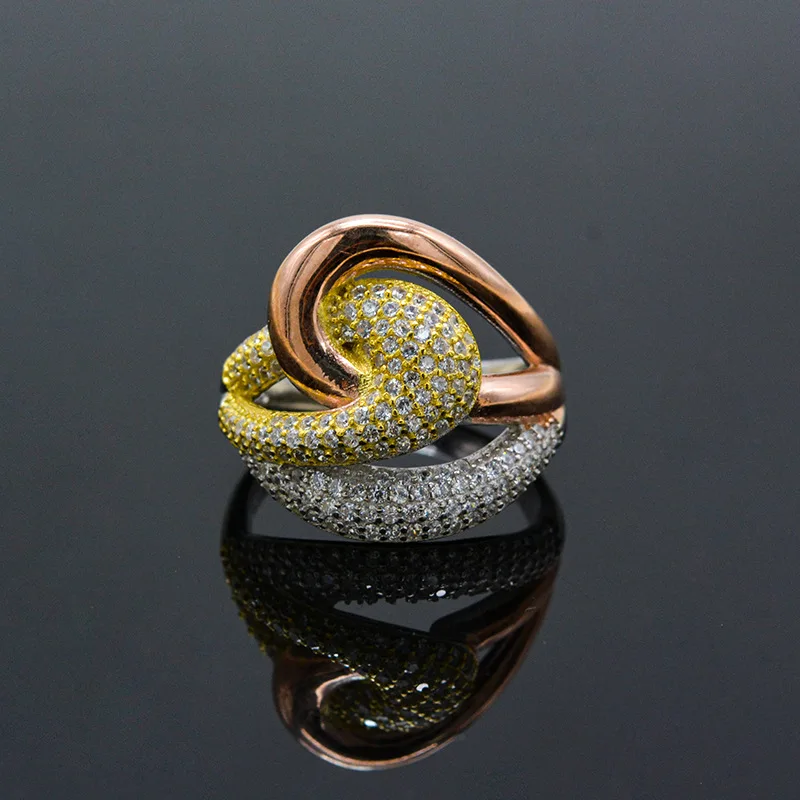 

2023 New Hot selling S925 silver European and American micro set full diamond ring, high-end men and women color separation ring