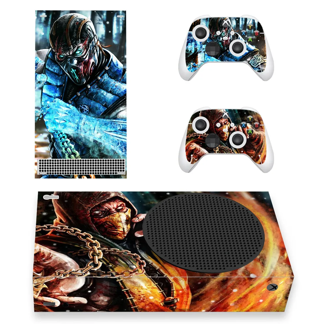 

Mortal Kombat Skin Sticker Decal Cover for Xbox Series S Console and 2 Controllers Xbox Series Slim Skin Sticker Vinyl