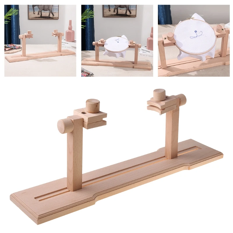 

Adjustable Desktop Embroidery Frame Wooden for Cross Stitch Craft Sewing Tools Bracket Frame Hoop Handicrafts Sewing Craft DIY G
