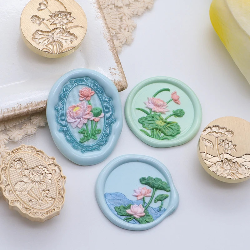 

3D Embossed Flowers Roses Peony Wax Seal Relief Sealing Stamp Head For Scrapbooking Cards Envelopes Wedding Invitations Gift