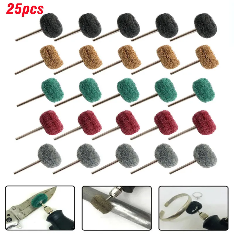 

Buffing Polishing Wheel Dremel With Tool For Brush Set Fiber Mini 25pcs Nylon Shank Abrasive Drill 3mm/2.35mm Rotary Accessories