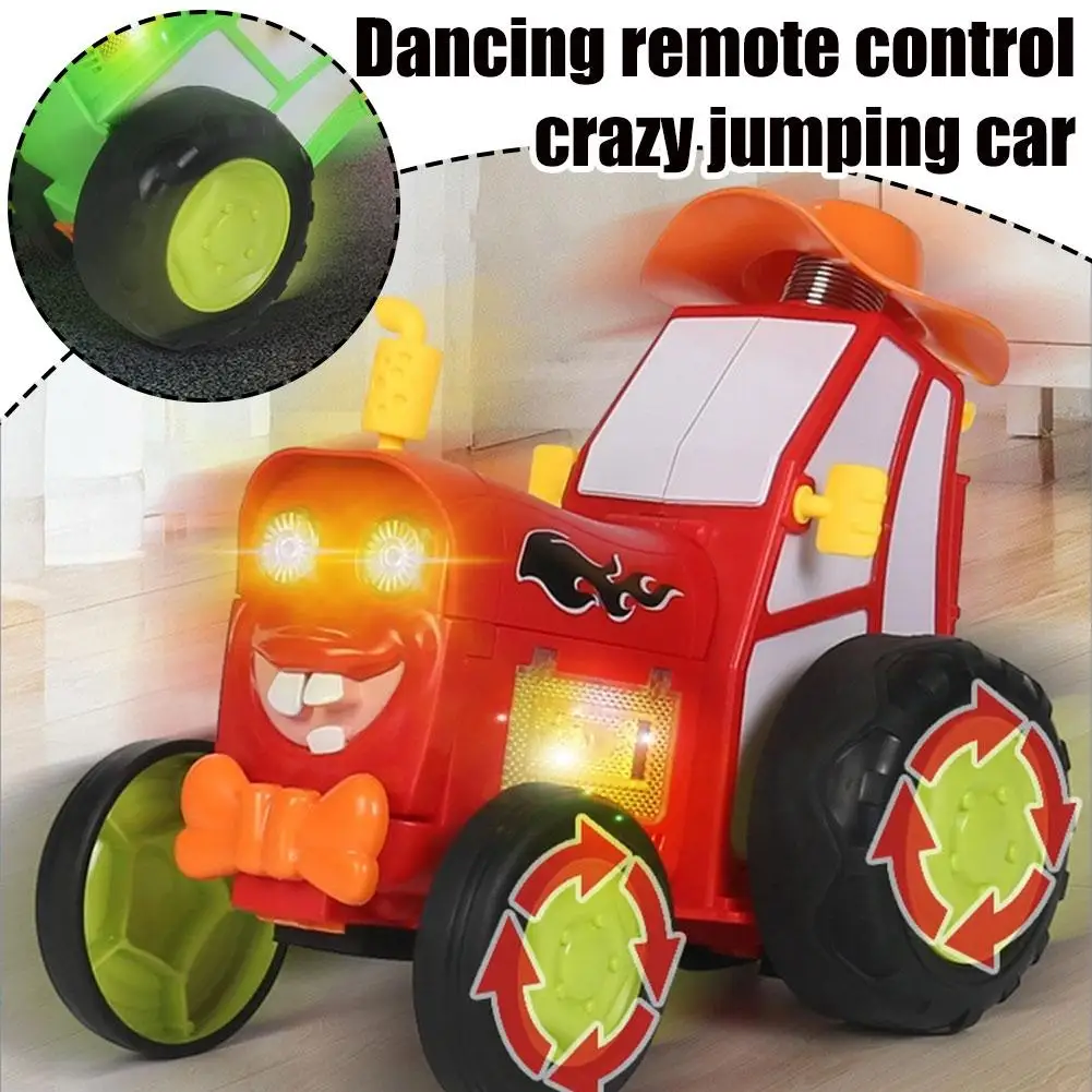 Фото Радиоуправляемый автомобиль Crazy Jumping Car Танцующий автомобиль с подсветкой и музыкой Jump Fury Пульт дистанционного управления Трактор Трюк Автомобиль Игрушки для детей Рождество U0e4 №2