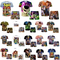 disney toy story 4 clothes for boy girl kids summer short sleeve cartoon anime 3d print teenagers t shirts tops shorts set 4 14y