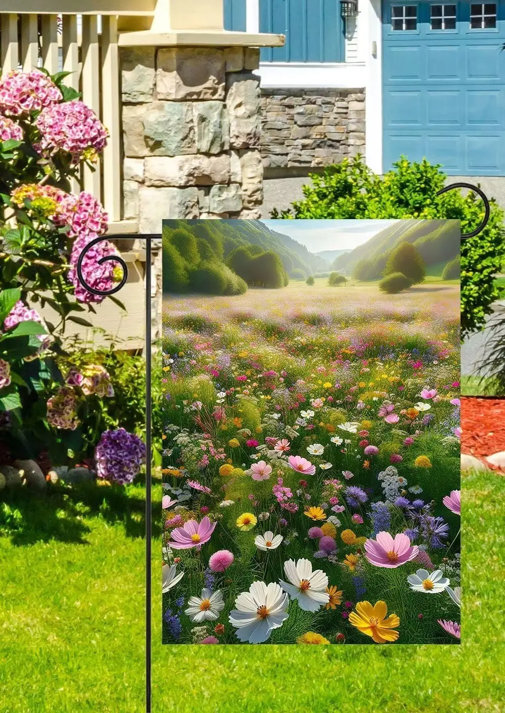 Весенний садовый флаг с красочными цветами, полами маргариток и травой, 12x18 дюймов, маленький, вертикальный, двусторонний, сезонный, для улицы, SSL (art.: 3920dbee16da8) - 3920dbee16da8