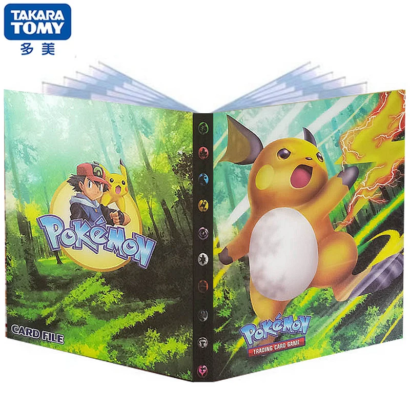 Альбом с 4 карманами Raichu Pokemon книга картами 240 для игр покемонов папка