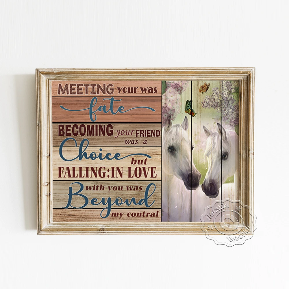 

Inspirational Quote Art Print Poster Positive Motivational Wall Stickers White Horse Canvas Painting Decor