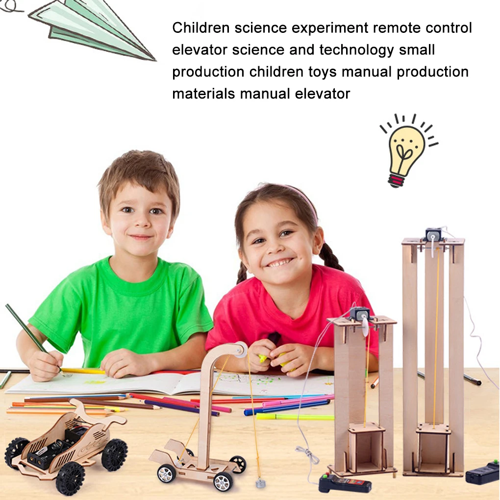 

Радиоуправляемый лифт, технологическая детская игрушка, домашний ручной производственный материал, подъемники DIY для раннего обучения