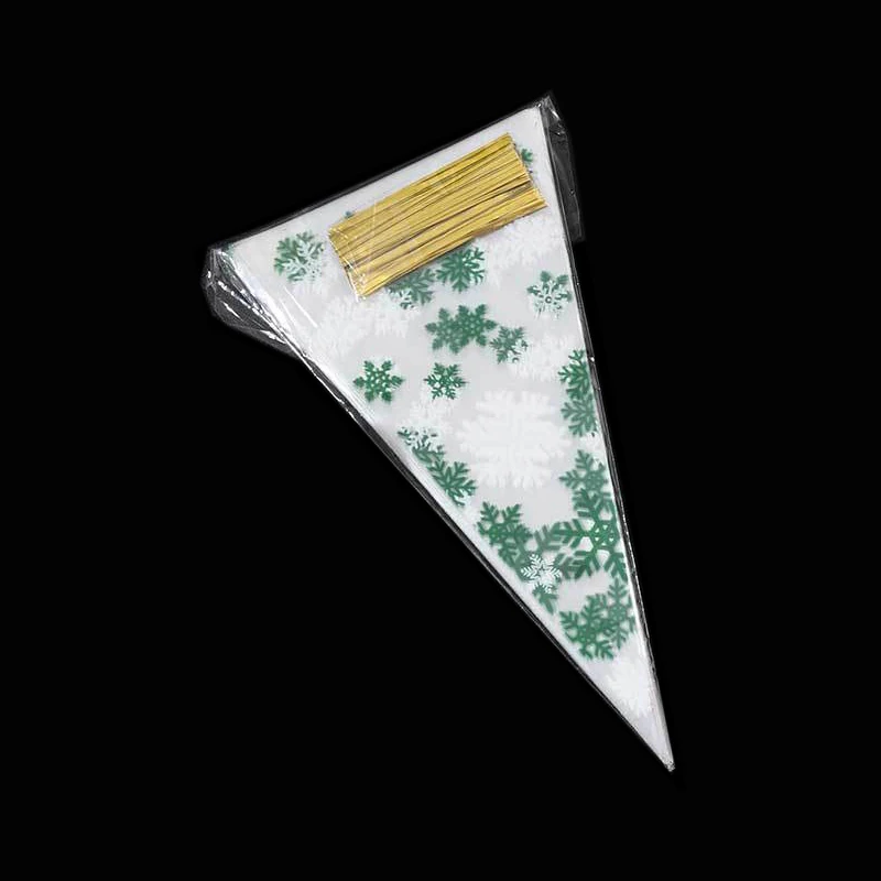 

50 шт., рождественские пакеты для конфет OPP, рождественская новогодняя вечеринка для упаковки шоколадных закусок, пластиковый пакет, упаковочный пакет для попкорна Navidad