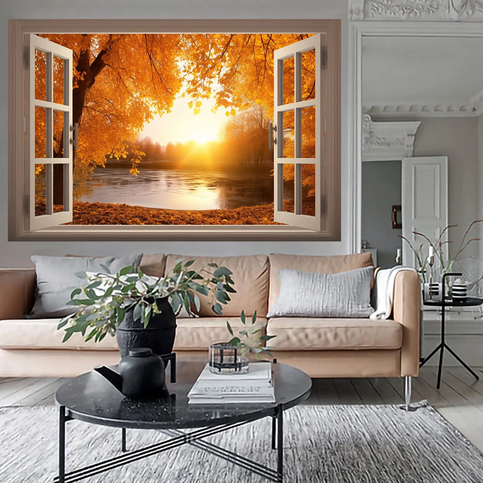 5 × 3 фута осенний баннер день благодарения фон восход солнца над озером Декор с