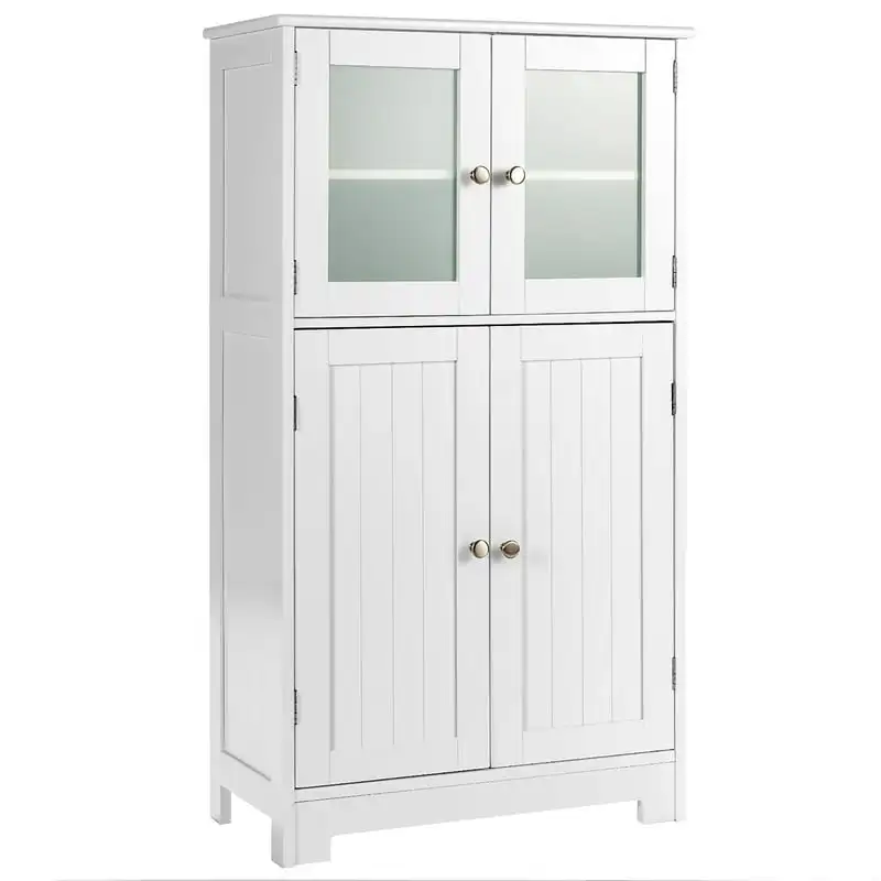 

Floor Storage Cabinet Kitchen Cupboard w/Doors&Adjustable Shelf